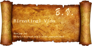 Birnstingl Vida névjegykártya